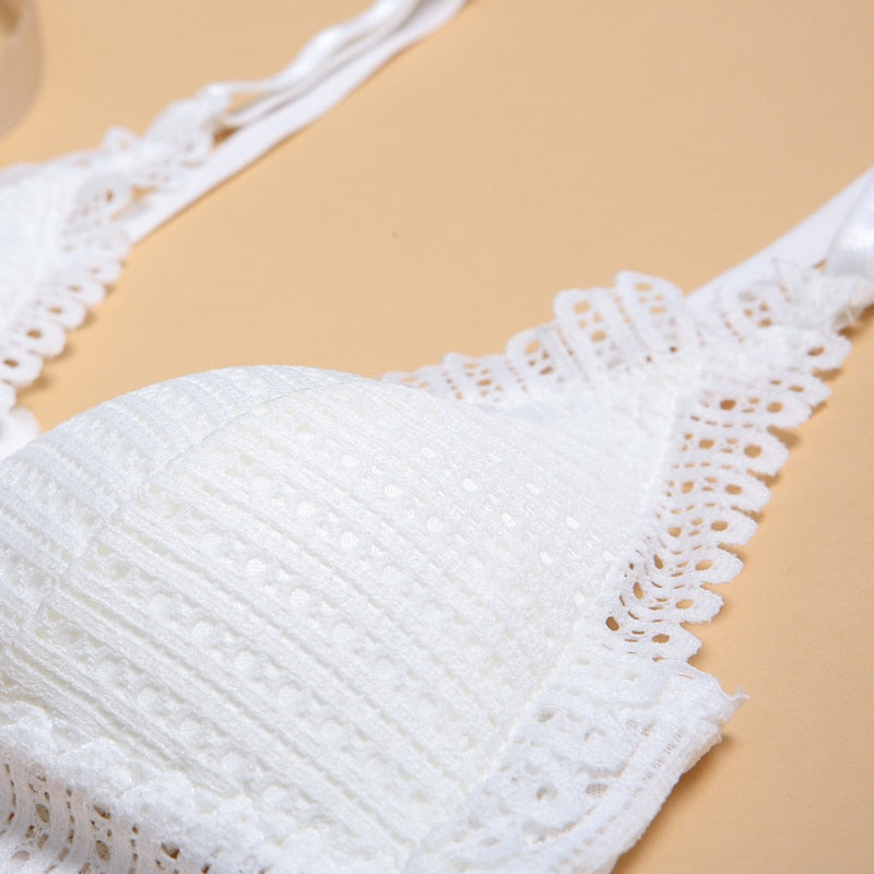 Lace-Trim Front Closure Bra